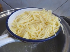 Spagetti kiszedve